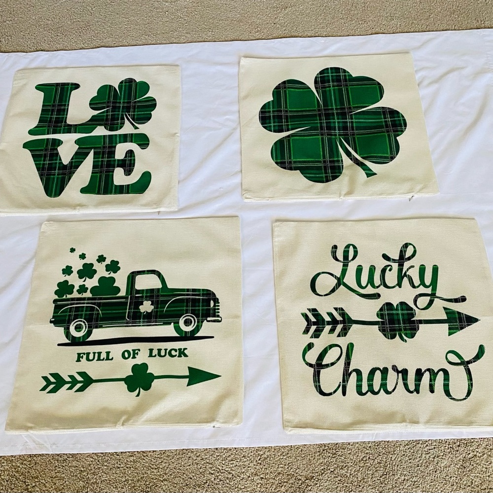 St. Patrick’s Day Decorative Pillow Covers for 18” Pillows.  Set of 4.  NEW - Picture 13 of 13